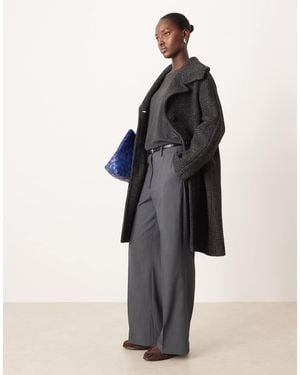 Mango Getailleerde Jas Van Wolmix - Grijs