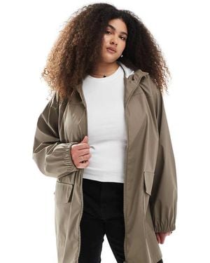 ASOS Asos Design Curve Rubberised Rain Coat - Grey