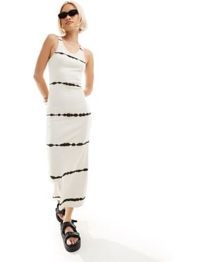 Weekday – close – körperbetontes, geripptes midaxi-kleid - Weiß