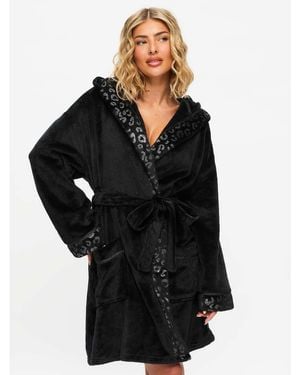 Ann Summers Signature Sparkle Fluffy Robe - Black