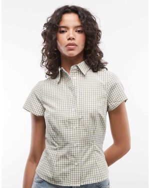 Collusion Fitted Short Sleeve Shirt - White
