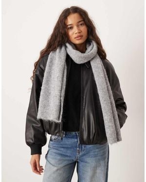 Mango Wool Mix Scarf - Black
