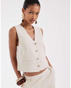 Pieces Mix & Match Tailored Waistcoat - Natural