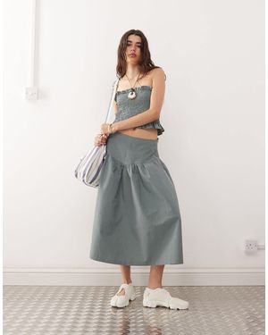Collusion Festival Dropped Waist Midi Skirt Co-ord - Grey