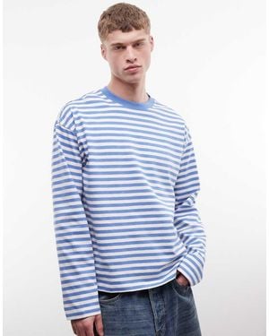 Weekday Boxy Oversized Fit Long Sleeve T-shirt - Blue