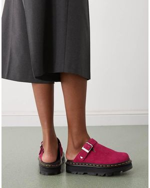 Dr. Martens Mules Fucsia Zebzag De - Rojo