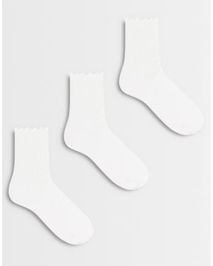 Weekday 3-pack Frilly Socks - Natural