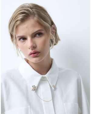 ASOS Collier à maillons avec détail écaille - Blanc