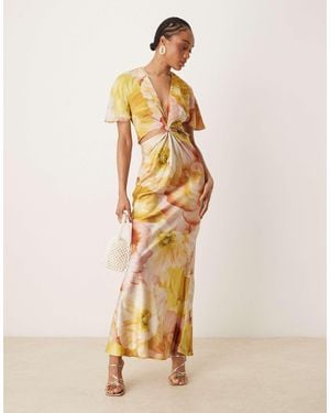 white christmas dresses Rent ASOS DESIGN Collared Wrap Midi Dress With Tie Belt In Terracotta