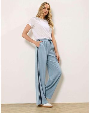 Long Tall Sally Stripe Wide Leg Trousers - Blue