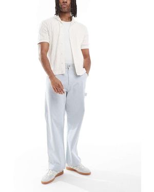 Jack & Jones Carpenter Trousers With Stripe - White