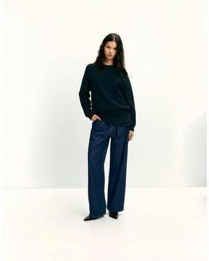 Pull&Bear Oversize Round Neck Jumper - Blue