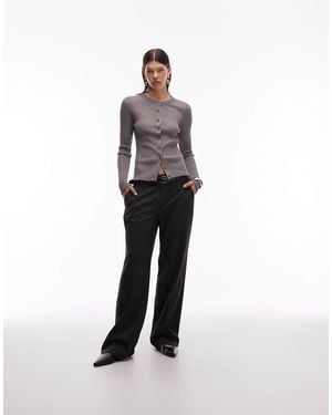 ASOS Tailored Low Rise Mensy Trousers - Grey
