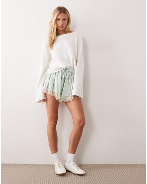 Mango Teen Tie Side Jumper - White