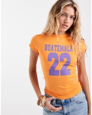 ASOS Baby Tee With Guatemala Graphic - Orange