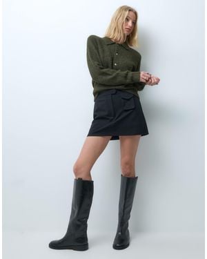 Vero Moda Soft Knitted Polo Neck Sweater - Green