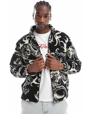 Ed Hardy Mono Graphic Zip Through Fleece - Black