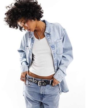 Noisy May Denim Shacket - Blue