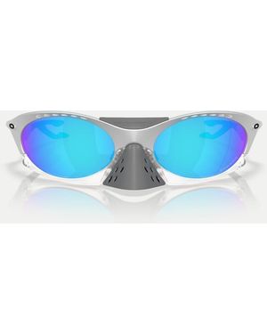 Oakley Plantaris Oval Sunglasses With Mirrored Lens - Blue