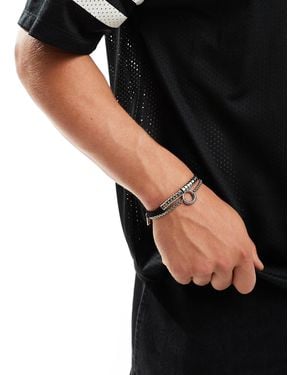 Icon Brand Wrapped Combo Bracelet Set - Black