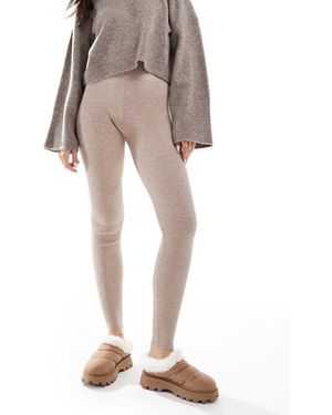 Miss Selfridge Rib Knit Cosy legging - Natural
