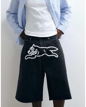 ICECREAM Scoop Denim Jorts With With Running Dog - Blue