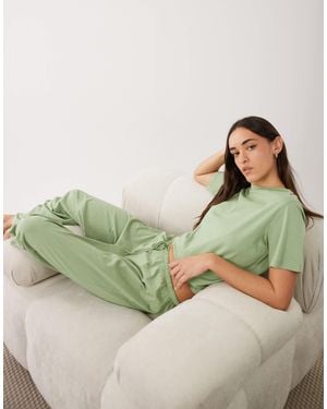 ASOS Mix & Match Cotton Pajama Trouser - Green