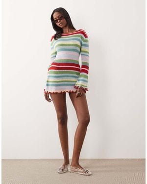 Kiwi & Co Knitted High Neck Beach Mini Dress - Multicolour