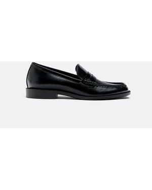 Stradivarius Leather Effect Loafers - White