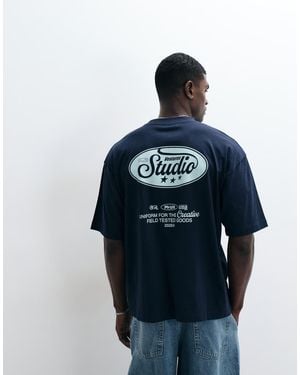 ASOS Oversized T-Shirt With Text Back Print - Blue