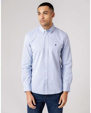 French Connection Camisa Oxford De Manga Larga De Algodón De - Azul