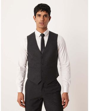 ASOS Wool Look Slim Suit Waistcoat - Grey