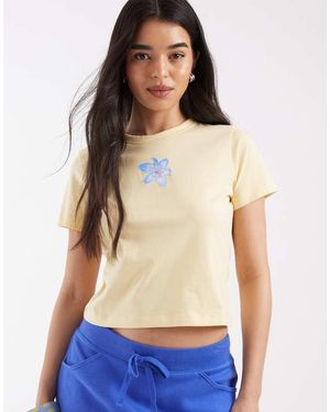 JJXX Large Flower Print Baby Tee - Yellow