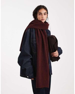 ASOS Fluffy Knit Scarf With Wool - Blue