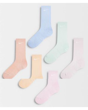 Nike Everyday 6 Pack Crew Socks - Blue