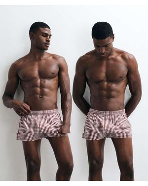 ASOS Confezione Da 2 Boxer Bordeaux A Quadri - Rosso