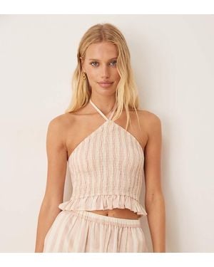Aray Stripe Beach Top Co-ord - Natural