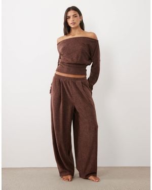 ASOS Ensemble à coordonner lounge jogger ballon en molleton léger couleur chocolat - Marron