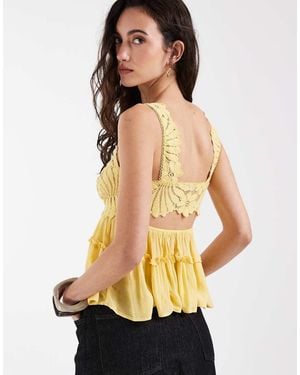 Free People Intimately Fp Petal Party Ruffle Cami Top - Yellow