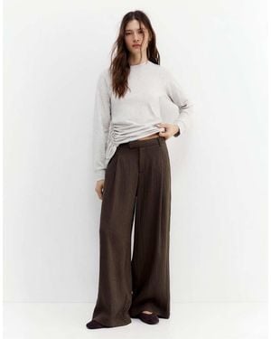 Pull&Bear Darted Smart Trousers - White