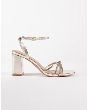 New Look Knot Detail Heeled Sandals - Metallic