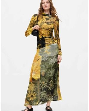 Desigual Langer rock mit print - Gelb