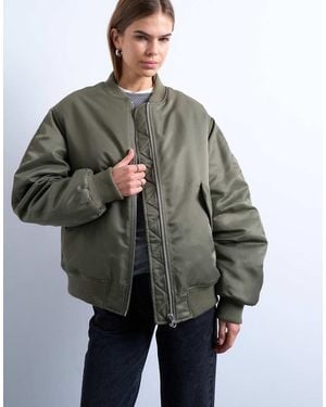 TOPSHOP Bomber With Contrast Lining - Grey