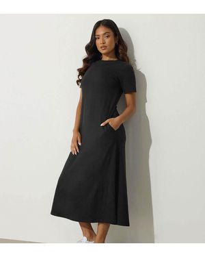 PixieGirl Petite T-Shirt Maxi Dress - Black