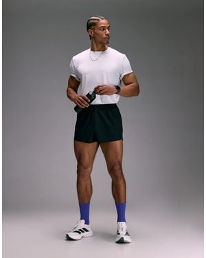 4505 2"" Ultra Short Running Shorts With Elastic Waist Band And Zip Pockets - Gray