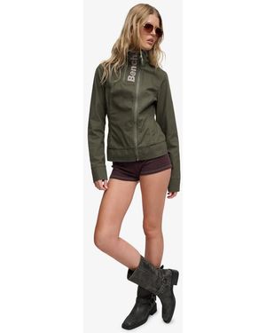 Bench x Superdry & Co Double Zip Funnel Ripstop Jacket - Green