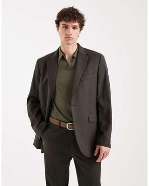 Mango Milan Slim Fit Tailored Blazer Co-ord - Brown