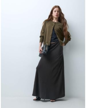 JDY Petite A-line Satin Maxi Skirt - Black