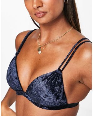 Sunseeker Triangle Bikini Top With Moulded Cups - Blue
