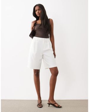 Gina Tricot Tailored Bermuda Shorts - White